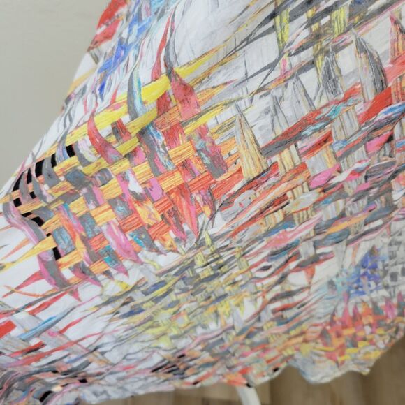 Jams World Dress Latticce Hawaiian Boho Summer Sundress Size Medium - Picture 10 of 14